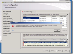 Screenshot of SQL Server Install Error #1